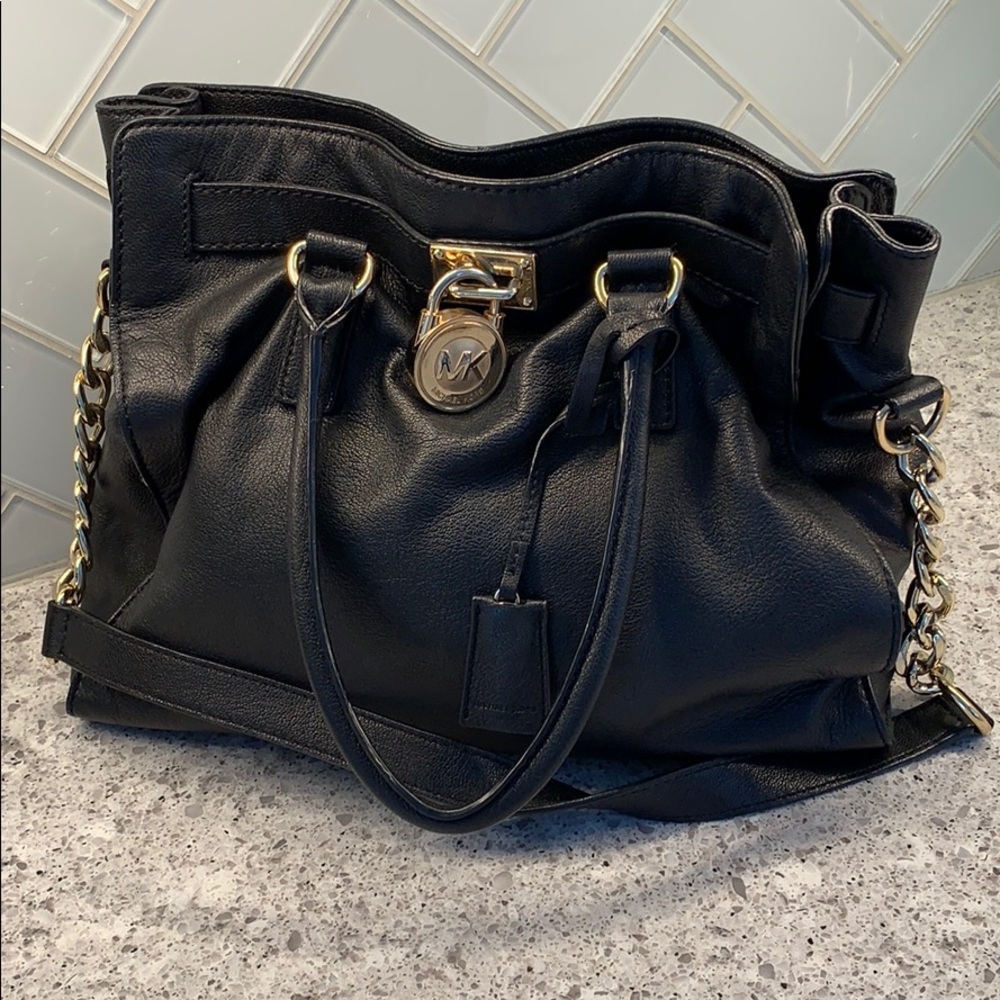Michael Kors black leather bag